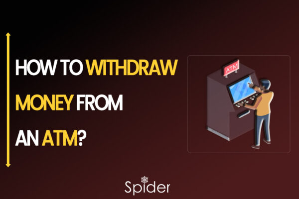 The image describes the steps of How to withdraw money from an ATM.