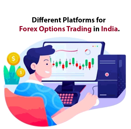 The image describes different platforms for Forex Options Trading in India.