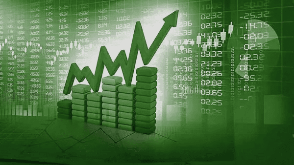 The image is showing a chart going upward which indicates Nifty touching All-Time Highs Record.