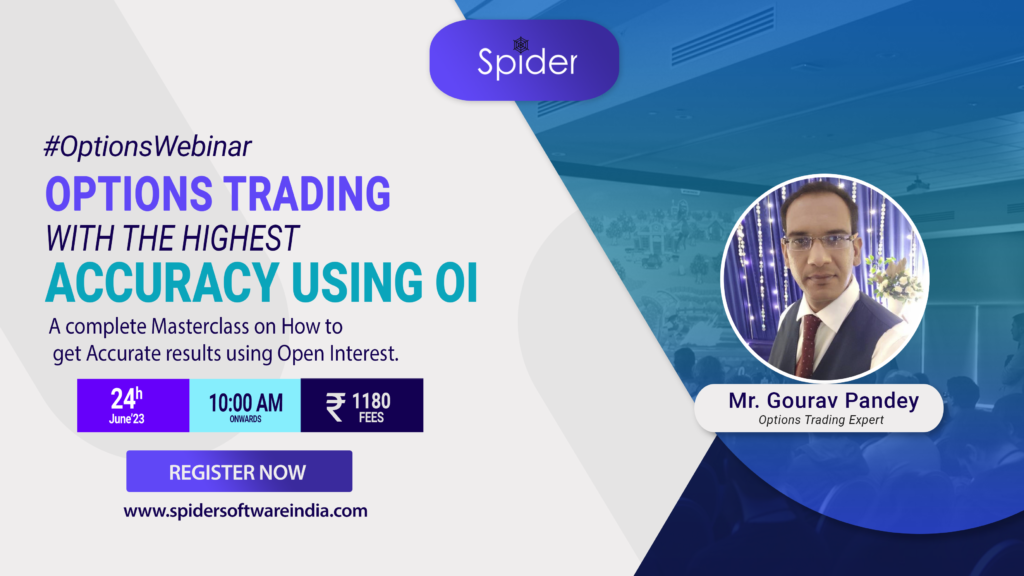 The image is of a Webinar on Highly Accurate Options Trading Results using Open Interest.