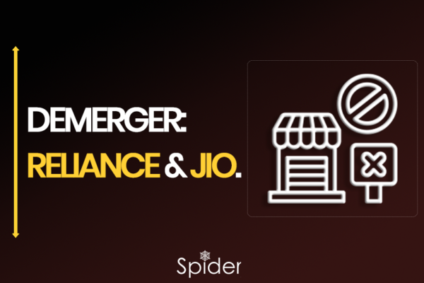 The image explains the Demerger Between Reliance Industries Limited & Jio Financial Services.