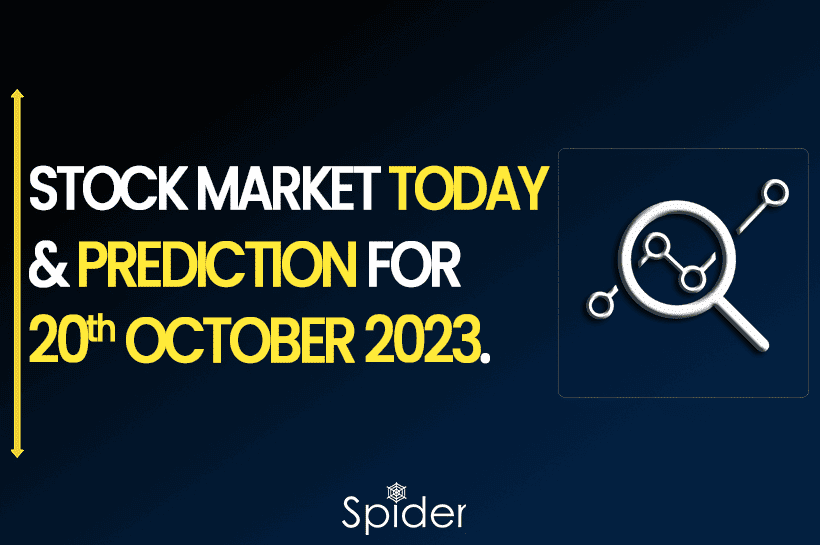 The image is a featured image of Stock Market Today and prediction for the 20th Oct 2023.