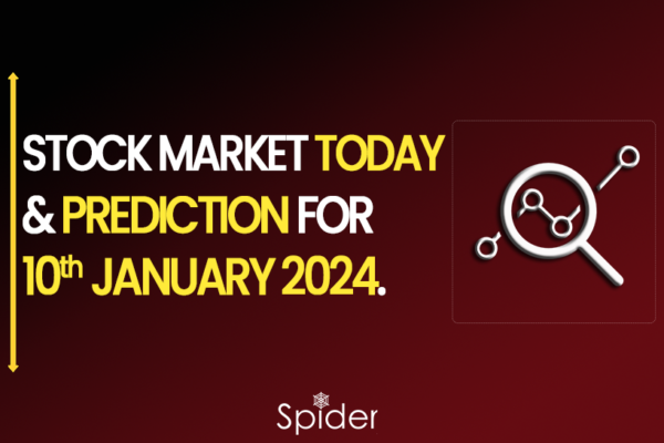 The image is a feature picture of the Stock market Today and a prediction for 10th January 2024.