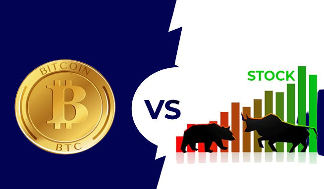This image illustrates difference between crypto and stocks