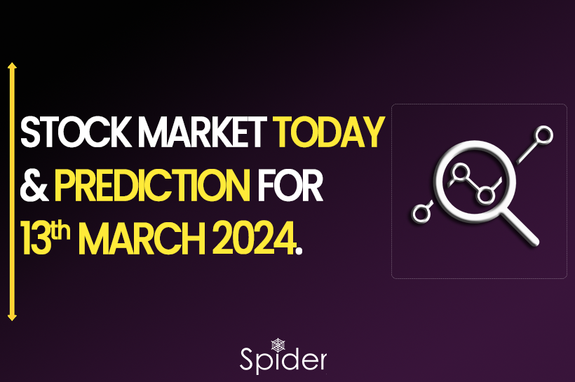 The image illustrates the feature picture of Stock Market Prediction for insights into Tomorrow's Market which is 13th March 2024.