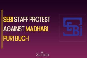 This image is about sebi staff protest agains Madhab Puri Buch